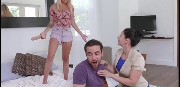  Teen stepsister family coached by stepmom while fucked hard by stepbrother